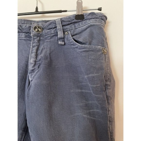 BCBGirls Gray Blue Rock and Roll Bootcut Jeans Women's Size 28 Distressed Studs - Picture 4 of 9